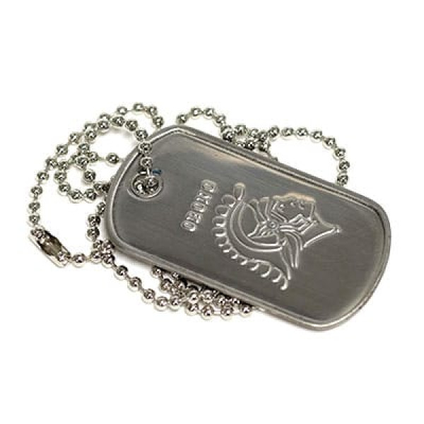 embossed dog tag